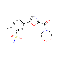 Cc1ccc(-c2cnc(C(=O)N3CCOCC3)o2)cc1S(N)(=O)=O ZINC000473128580