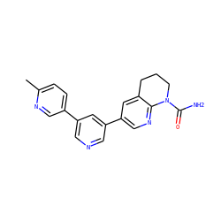 Cc1ccc(-c2cncc(-c3cnc4c(c3)CCCN4C(N)=O)c2)cn1 ZINC000221390936