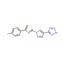 Cc1ccc(-c2csc(-n3cc(-c4nn[nH]n4)cn3)n2)cc1 ZINC000473135145