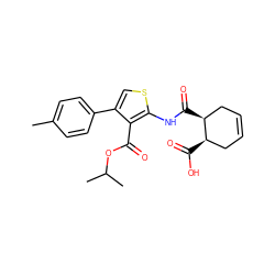 Cc1ccc(-c2csc(NC(=O)[C@H]3CC=CC[C@H]3C(=O)O)c2C(=O)OC(C)C)cc1 ZINC000000659067