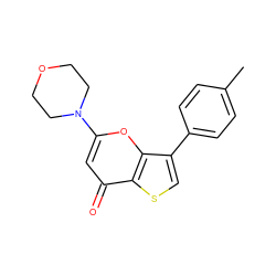 Cc1ccc(-c2csc3c(=O)cc(N4CCOCC4)oc23)cc1 ZINC000101661823