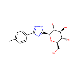 Cc1ccc(-c2n[nH]c([C@@H]3O[C@H](CO)[C@@H](O)[C@H](O)[C@H]3O)n2)cc1 ZINC000169311031