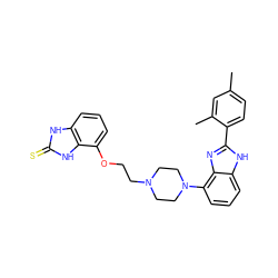 Cc1ccc(-c2nc3c(N4CCN(CCOc5cccc6[nH]c(=S)[nH]c56)CC4)cccc3[nH]2)c(C)c1 ZINC000040865579