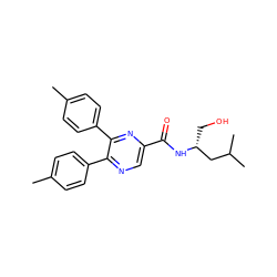 Cc1ccc(-c2ncc(C(=O)N[C@H](CO)CC(C)C)nc2-c2ccc(C)cc2)cc1 ZINC000013979847