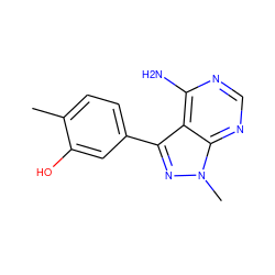 Cc1ccc(-c2nn(C)c3ncnc(N)c23)cc1O ZINC000064475041