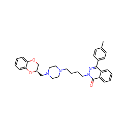 Cc1ccc(-c2nn(CCCCN3CCN(C[C@@H]4COc5ccccc5O4)CC3)c(=O)c3ccccc23)cc1 ZINC000034801004