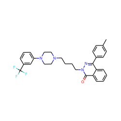 Cc1ccc(-c2nn(CCCCN3CCN(c4cccc(C(F)(F)F)c4)CC3)c(=O)c3ccccc23)cc1 ZINC000034801020