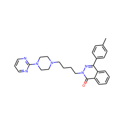 Cc1ccc(-c2nn(CCCCN3CCN(c4ncccn4)CC3)c(=O)c3ccccc23)cc1 ZINC000034801016