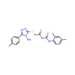 Cc1ccc(-c2nnc(SCC(=O)NC(=O)Nc3ccc(C)cc3C)n2N)cc1 ZINC000007787366