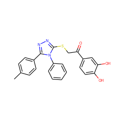 Cc1ccc(-c2nnc(SCC(=O)c3ccc(O)c(O)c3)n2-c2ccccc2)cc1 ZINC000001274665