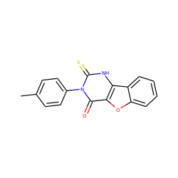 Cc1ccc(-n2c(=S)[nH]c3c(oc4ccccc43)c2=O)cc1 ZINC000100530342
