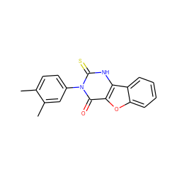 Cc1ccc(-n2c(=S)[nH]c3c(oc4ccccc43)c2=O)cc1C ZINC000100530346