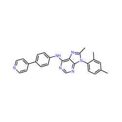 Cc1ccc(-n2c(C)nc3c(Nc4ccc(-c5ccncc5)cc4)ncnc32)c(C)c1 ZINC000045317782