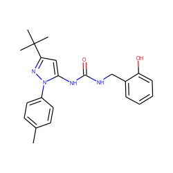 Cc1ccc(-n2nc(C(C)(C)C)cc2NC(=O)NCc2ccccc2O)cc1 ZINC000084723875