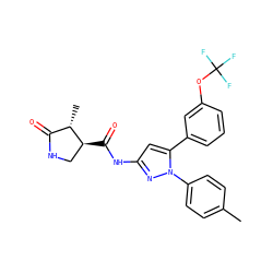 Cc1ccc(-n2nc(NC(=O)[C@H]3CNC(=O)[C@@H]3C)cc2-c2cccc(OC(F)(F)F)c2)cc1 ZINC000169707169