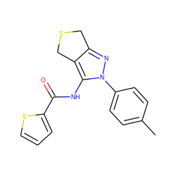 Cc1ccc(-n2nc3c(c2NC(=O)c2cccs2)CSC3)cc1 ZINC000000190363