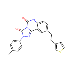 Cc1ccc(-n2nc3c4cc(CCc5ccsc5)ccc4[nH]c(=O)n3c2=O)cc1 ZINC000066252848