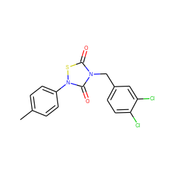 Cc1ccc(-n2sc(=O)n(Cc3ccc(Cl)c(Cl)c3)c2=O)cc1 ZINC000084711551