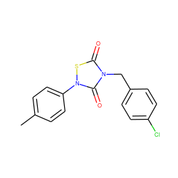 Cc1ccc(-n2sc(=O)n(Cc3ccc(Cl)cc3)c2=O)cc1 ZINC000084727252