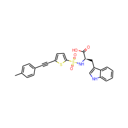 Cc1ccc(C#Cc2ccc(S(=O)(=O)N[C@H](Cc3c[nH]c4ccccc34)C(=O)O)s2)cc1 ZINC000000579000