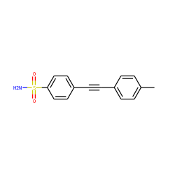 Cc1ccc(C#Cc2ccc(S(N)(=O)=O)cc2)cc1 ZINC000072125978
