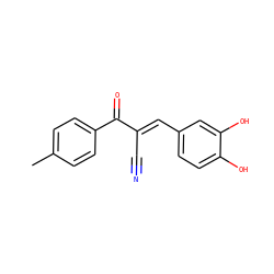 Cc1ccc(C(=O)/C(C#N)=C/c2ccc(O)c(O)c2)cc1 ZINC000013822331