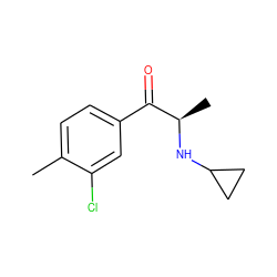 Cc1ccc(C(=O)[C@@H](C)NC2CC2)cc1Cl ZINC000169330245