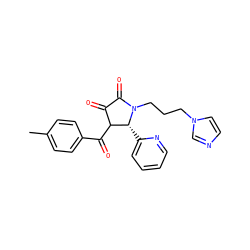 Cc1ccc(C(=O)C2C(=O)C(=O)N(CCCn3ccnc3)[C@@H]2c2ccccn2)cc1 ZINC000013550053