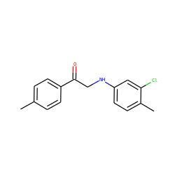 Cc1ccc(C(=O)CNc2ccc(C)c(Cl)c2)cc1 ZINC000000287444