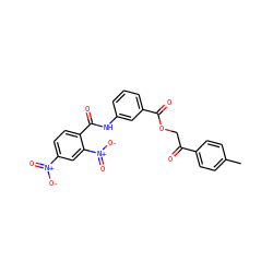 Cc1ccc(C(=O)COC(=O)c2cccc(NC(=O)c3ccc([N+](=O)[O-])cc3[N+](=O)[O-])c2)cc1 ZINC000002068062