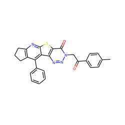 Cc1ccc(C(=O)Cn2nnc3c(sc4nc5c(c(-c6ccccc6)c43)CCC5)c2=O)cc1 ZINC000000642972