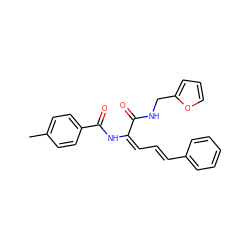 Cc1ccc(C(=O)N/C(=C/C=C/c2ccccc2)C(=O)NCc2ccco2)cc1 ZINC000100134303