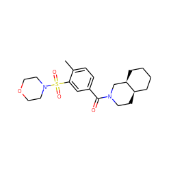 Cc1ccc(C(=O)N2CC[C@@H]3CCCC[C@@H]3C2)cc1S(=O)(=O)N1CCOCC1 ZINC000008161638