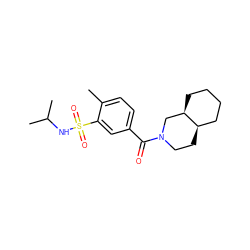 Cc1ccc(C(=O)N2CC[C@@H]3CCCC[C@@H]3C2)cc1S(=O)(=O)NC(C)C ZINC000029037987