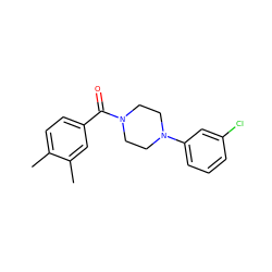 Cc1ccc(C(=O)N2CCN(c3cccc(Cl)c3)CC2)cc1C ZINC000000288381