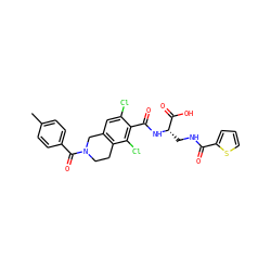 Cc1ccc(C(=O)N2CCc3c(cc(Cl)c(C(=O)N[C@@H](CNC(=O)c4cccs4)C(=O)O)c3Cl)C2)cc1 ZINC000058592270