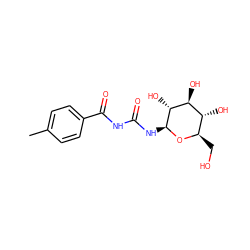 Cc1ccc(C(=O)NC(=O)N[C@@H]2O[C@H](CO)[C@@H](O)[C@H](O)[C@H]2O)cc1 ZINC000016052454