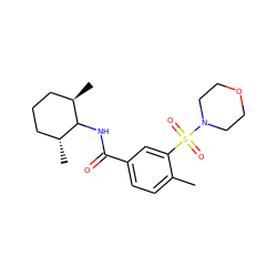 Cc1ccc(C(=O)NC2[C@H](C)CCC[C@H]2C)cc1S(=O)(=O)N1CCOCC1 ZINC000029045387