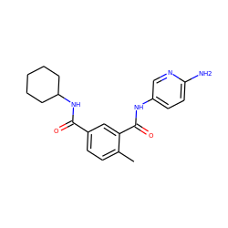 Cc1ccc(C(=O)NC2CCCCC2)cc1C(=O)Nc1ccc(N)nc1 ZINC000040827892