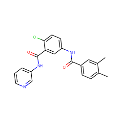 Cc1ccc(C(=O)Nc2ccc(Cl)c(C(=O)Nc3cccnc3)c2)cc1C ZINC000040861439