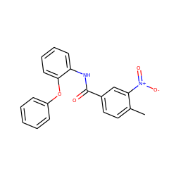 Cc1ccc(C(=O)Nc2ccccc2Oc2ccccc2)cc1[N+](=O)[O-] ZINC000002761486