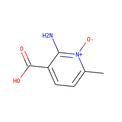Cc1ccc(C(=O)O)c(N)[n+]1[O-] ZINC000103252636