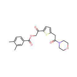 Cc1ccc(C(=O)OCC(=O)c2ccc(CC(=O)N3CCOCC3)s2)cc1C ZINC000006087034