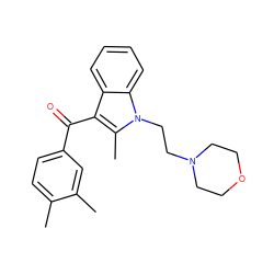 Cc1ccc(C(=O)c2c(C)n(CCN3CCOCC3)c3ccccc23)cc1C ZINC000013742555