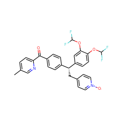 Cc1ccc(C(=O)c2ccc([C@@H](Cc3cc[n+]([O-])cc3)c3ccc(OC(F)F)c(OC(F)F)c3)cc2)nc1 ZINC000029234938