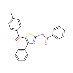 Cc1ccc(C(=O)c2sc(NC(=O)c3ccccc3)nc2-c2ccccc2)cc1 ZINC000045348213