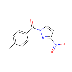 Cc1ccc(C(=O)n2ccc([N+](=O)[O-])n2)cc1 ZINC000000078678