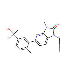 Cc1ccc(C(C)(C)O)cc1-c1ccc2c(n1)n(C)c(=O)n2CC(C)(C)C ZINC000146522596