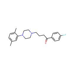 Cc1ccc(C)c(N2CCN(CCCC(=O)c3ccc(F)cc3)CC2)c1 ZINC000064540545