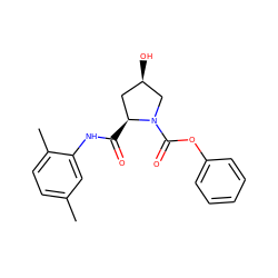 Cc1ccc(C)c(NC(=O)[C@H]2C[C@@H](O)CN2C(=O)Oc2ccccc2)c1 ZINC000000861997